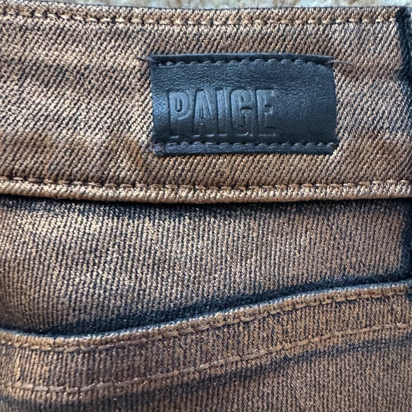 Paige Rose Gold Copper Metallic Coated Verdugo Ultra Skinny Stretch Jeans Sz 23 - Picture 4 of 5